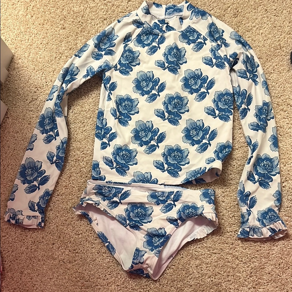 Floral Long Sleeve Swimsuit Set